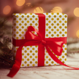 Papel De Presente Bolinhas Douradas e simples e elegantes modernas