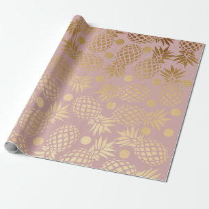 Papel De Presente bolinhas elegantes do teste padrão do abacaxi do