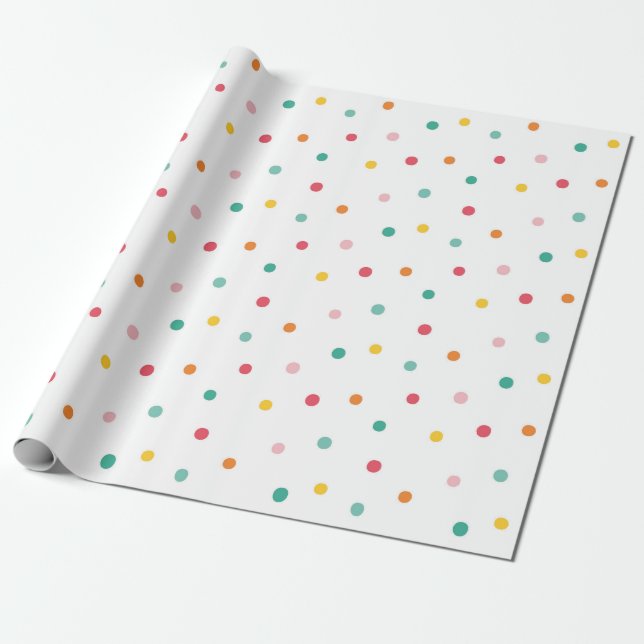 Papel De Presente Bolinhas multicolores (Desenrolado)