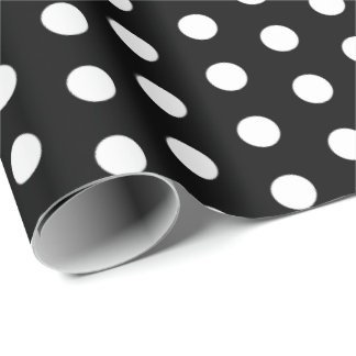 Papel De Presente Bolinhas Perky Pattern Black White