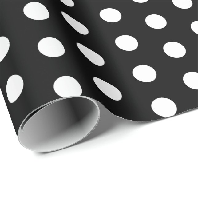 Papel De Presente Bolinhas Perky Pattern Black White (Ponta do rolo)