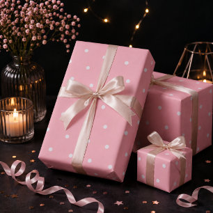 Papel De Presente Bolinhas rosas claro