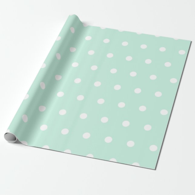 Papel De Presente Bolinhas Verde Mint (Desenrolado)