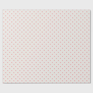 Papel De Presente Bolinhas Vermelhas Clássicas em Creme