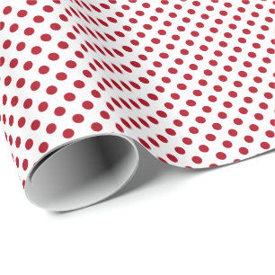 Papel De Presente Bolinhas vermelhas em branco