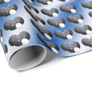 Papel De Presente Bolinhos Azuis E Brancos,