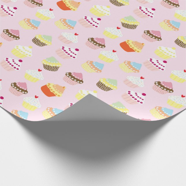 PAPEL DE PRESENTE BOLINHOS DE ROSA PADRÃO (Ponta)