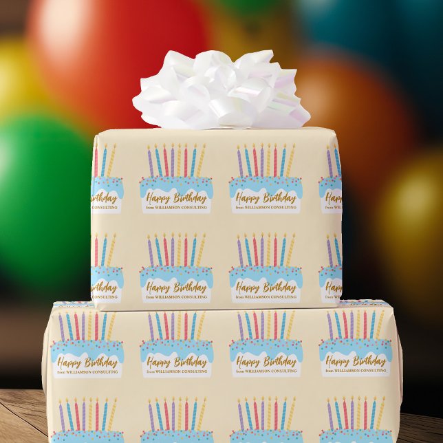 Papel De Presente Bolo de Aniversário Chic Presente Personalizado pa (Criador carregado)