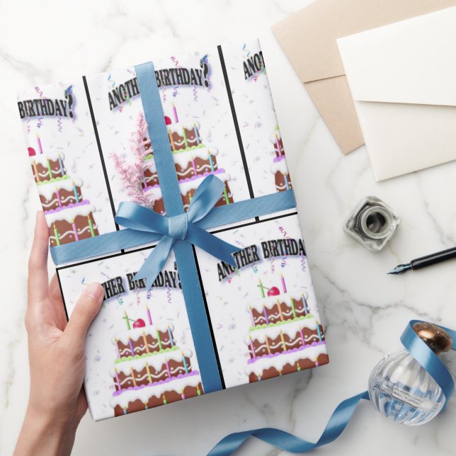 Papel De Presente Bolo de Aniversário com Confetti (Presentear)