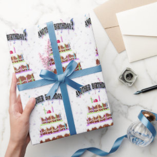 Papel De Presente Bolo de Aniversário com Confetti