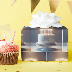 Papel De Presente Bolo de aniversário com muitas velas