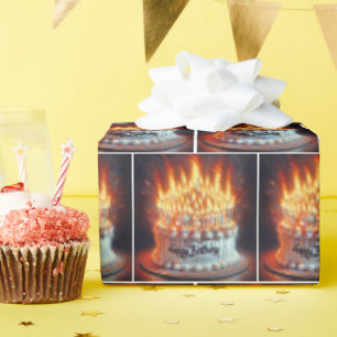 Papel De Presente Bolo de aniversário com muitas velas