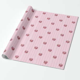 Papel De Presente Bolo de Aniversário Coração Coquete