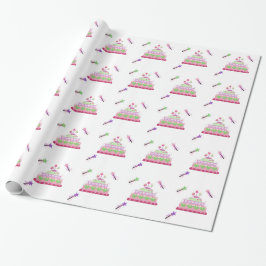 Papel De Presente Bolo de Princesa e Varinhas Mágicas