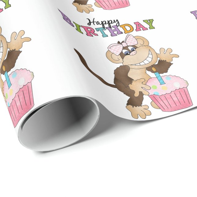 Papel De Presente Bolsa de Aniversário do Macaco (Ponta do rolo)