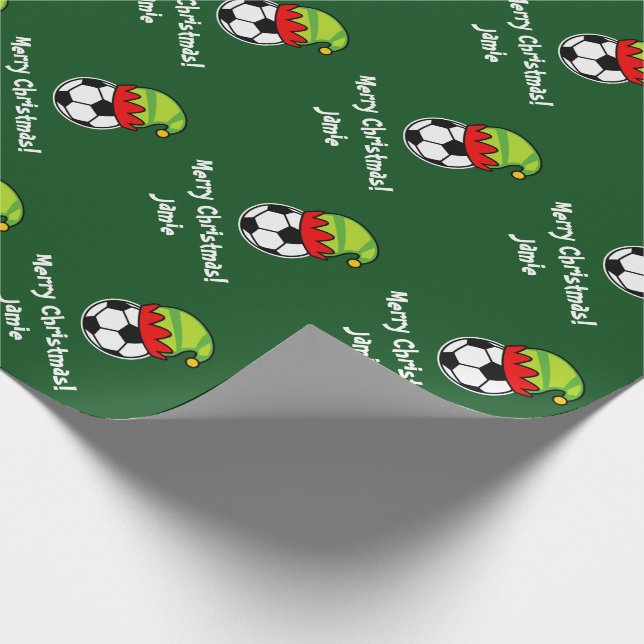 Papel De Presente Bolsa de futebol do elfo de Natal embrulhando pape (Ponta)