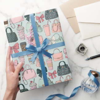Papel De Presente Bolsas, laços e lattes