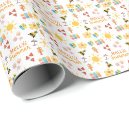 Papel De Presente Bom Verão Padrão sem costura