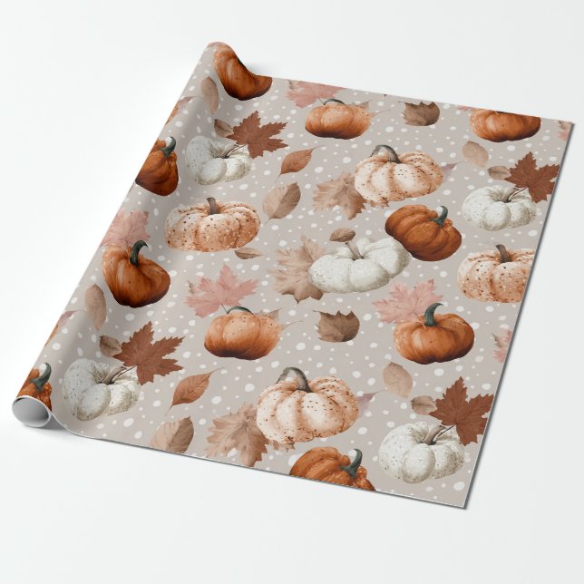 Papel De Presente Bombas de outono Russas e Folhas de outono (2) (Desenrolado)