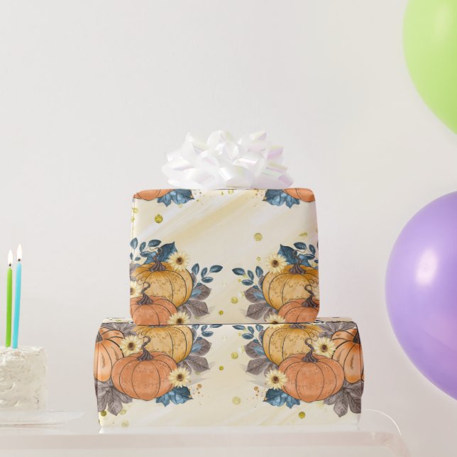 Papel De Presente Bombas Laranja De Gliteria Nos Obrigados Amarelos  (Presentes para festas)