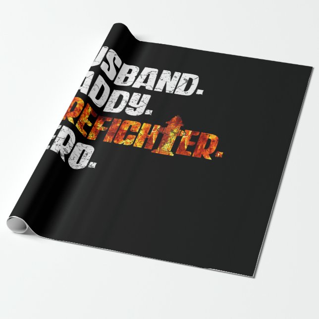 Papel De Presente Bombeiro Americano Flag Red Line US Bombeiro Pai (Desenrolado)