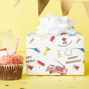 Papel De Presente Bombeiro de Fogo Caminhão-Fogo