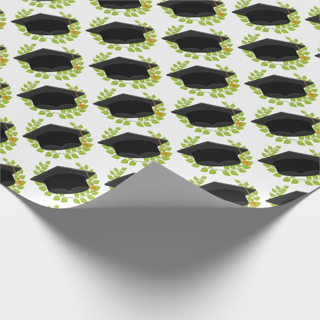 Papel De Presente Boné de formatura com Folhagem (Ponta)