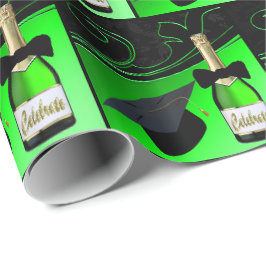 Papel De Presente Boné de formatura Frasco de Champanhe