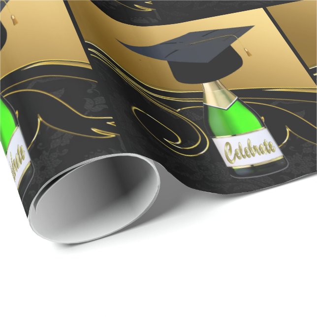 Papel De Presente Boné de formatura No Comemoração Do Frasco De Cham (Ponta do rolo)