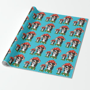 Papel De Presente Boné Vermelho de Cachorro da Montanha Bernese