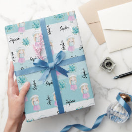 Papel De Presente Boneca Coca-Coloração Aquosa Monogramada, pintada