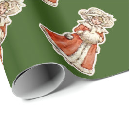 Papel De Presente Boneca de papel-criança vitoriana de inverno nostá