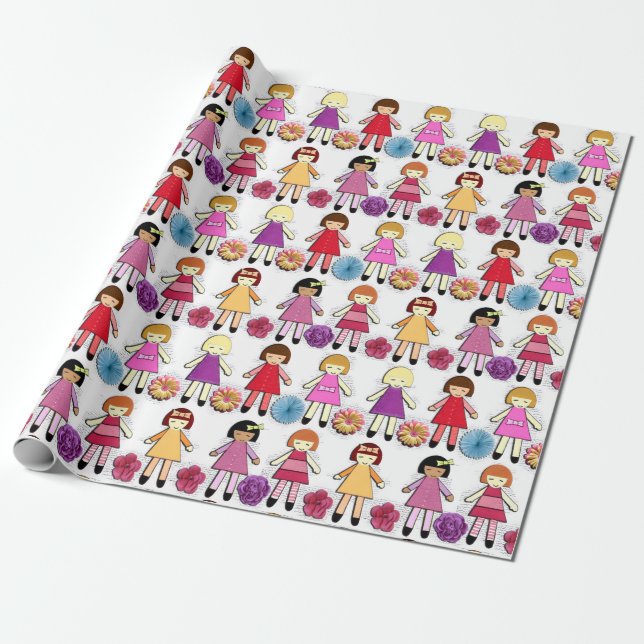 Papel De Presente Bonecas (Desenrolado)