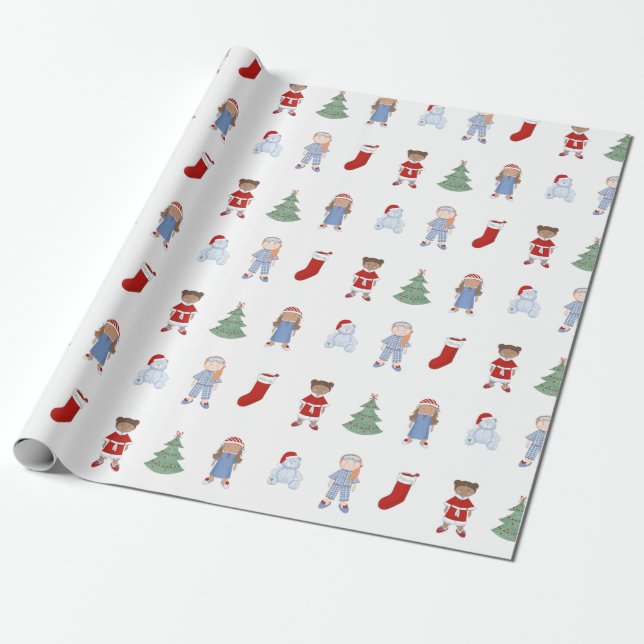 Papel De Presente Bonecas de Natal Brinquedos de Sonho (Desenrolado)