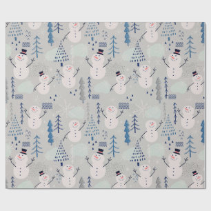 Papel De Presente Boneco de Neve Amigável