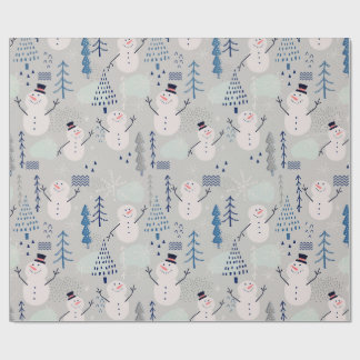Papel De Presente Boneco de Neve Amigável