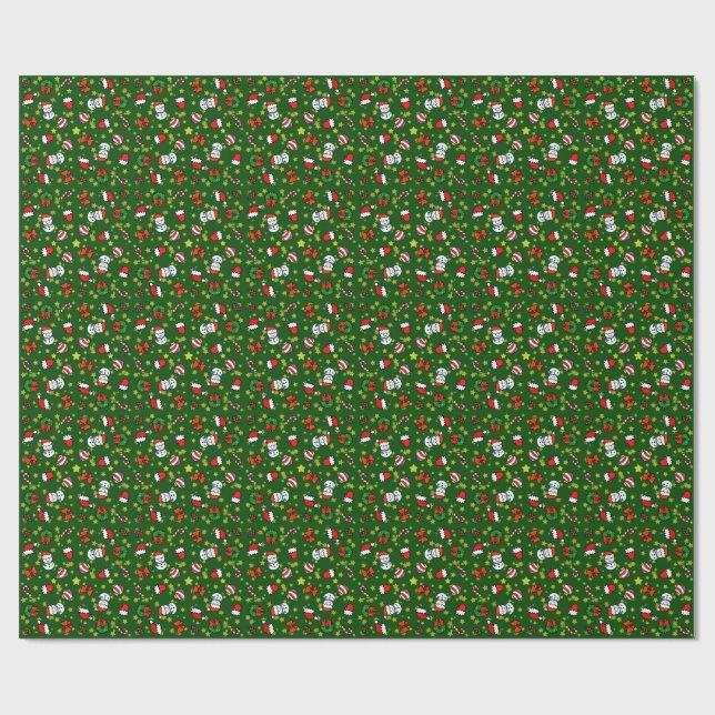 Papel De Presente Boneco de Neve de Feriado (Aberto)
