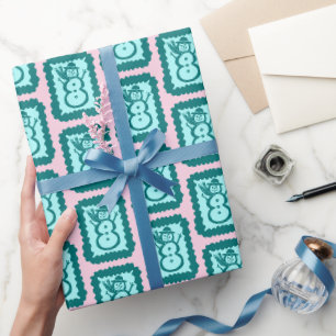 Papel De Presente Boneco de Neve de Natal Caprichoso Fofo e Brilhant
