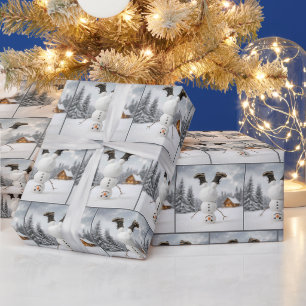 Papel De Presente Boneco de Neve de Natal de Cabeça para Baixo