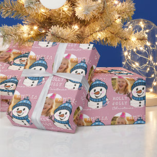 Papel De Presente Boneco de Neve de Natal Personalizado com Foto