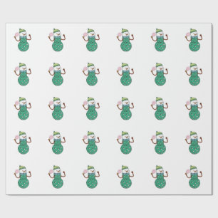 Papel De Presente Boneco de Neve de Pickleball Natal Divertido