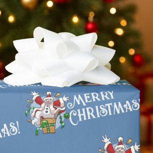 Papel De Presente Boneco de Neve Engraçado Surpresa de Natal Alegria