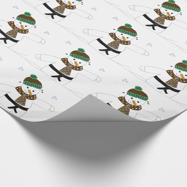 Papel De Presente Boneco de Neve Fazendo Artes Marciais (Ponta)