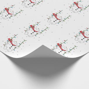 Papel De Presente Boneco de Neve Fofo