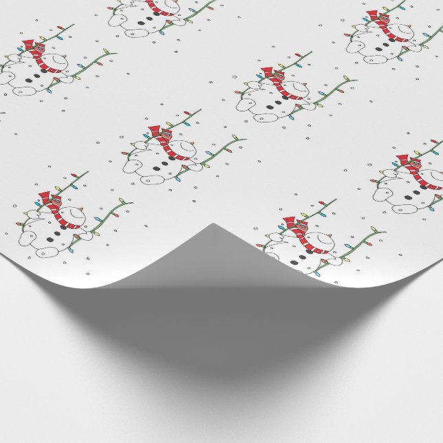 Papel De Presente Boneco de Neve Fofo (Ponta)