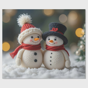 Papel De Presente boneco de neve fofo junto
