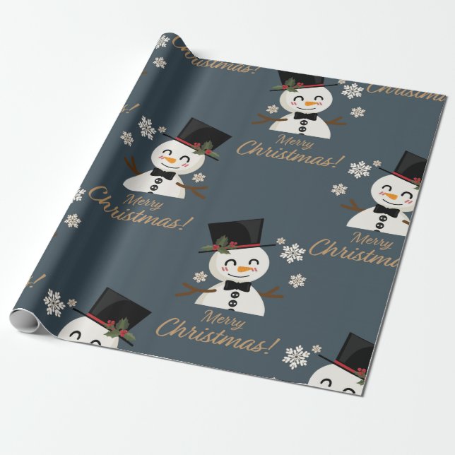 Papel De Presente Bonecos de neve (Desenrolado)