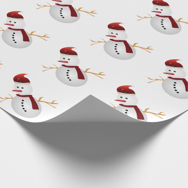 Papel De Presente Bonecos de neve (Ponta)