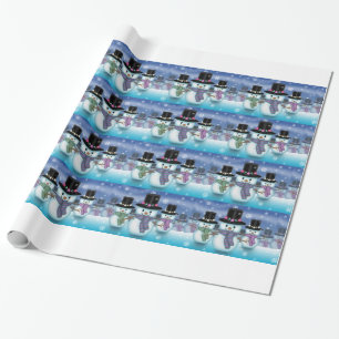 Papel De Presente Bonecos de Neve Fofos
