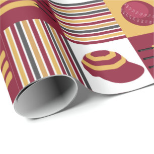 Papel De Presente Bonés de Cricketer Vintage Bats and Balls Patterno
